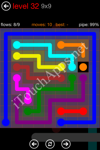 Flow Game 9x9 Mania Pack Level 32 Solution
