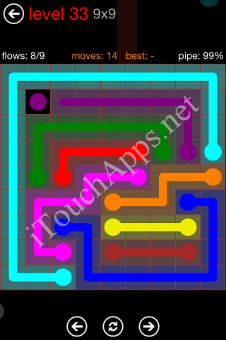 Flow Game 9x9 Mania Pack Level 33 Solution