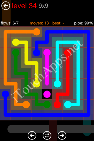 Flow Game 9x9 Mania Pack Level 34 Solution