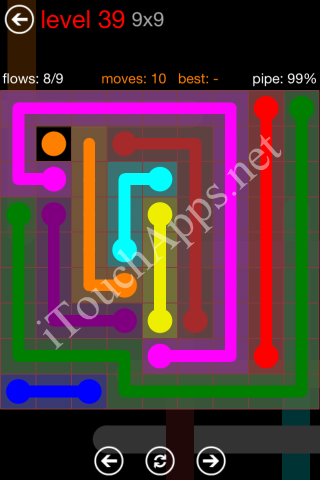 Flow Game 9x9 Mania Pack Level 39 Solution