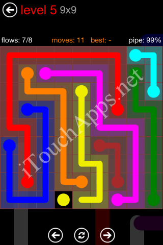 Flow Game 9x9 Mania Pack Level 5 Solution