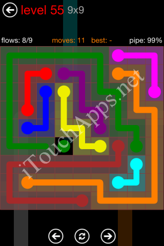 Flow Game 9x9 Mania Pack Level 55 Solution