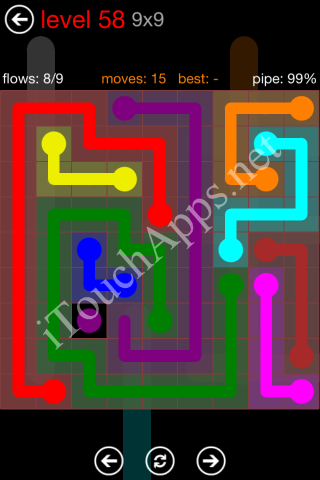 Flow Game 9x9 Mania Pack Level 58 Solution