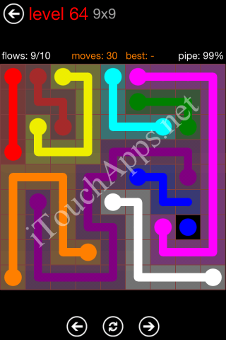 Flow Game 9x9 Mania Pack Level 64 Solution