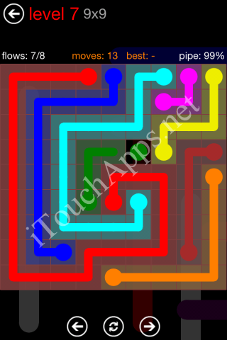 Flow Game 9x9 Mania Pack Level 7 Solution