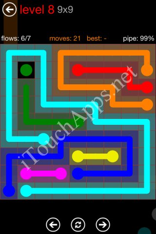 Flow Game 9x9 Mania Pack Level 8 Solution