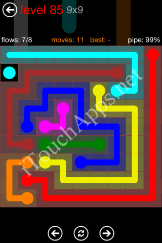 Flow Game 9x9 Mania Pack Level 85 Solution