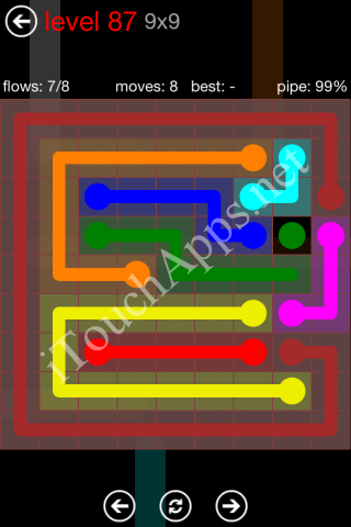 Flow Game 9x9 Mania Pack Level 87 Solution