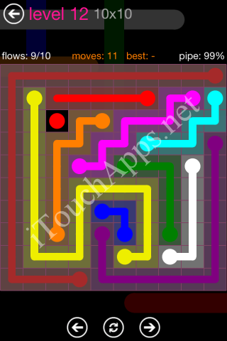 Flow Pink Pack 10 x 10 Level 12 Solution