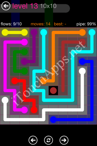 Flow Pink Pack 10 x 10 Level 13 Solution