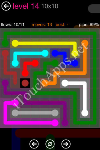 Flow Pink Pack 10 x 10 Level 14 Solution