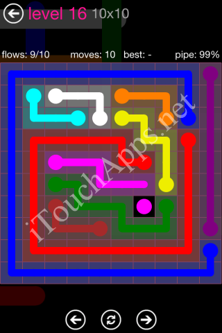 Flow Pink Pack 10 x 10 Level 16 Solution