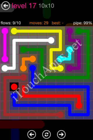Flow Pink Pack 10 x 10 Level 17 Solution