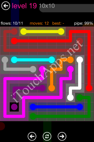 Flow Pink Pack 10 x 10 Level 19 Solution