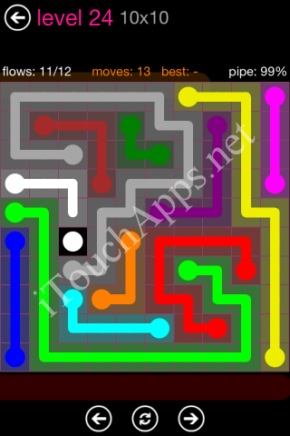 Flow Pink Pack 10 x 10 Level 24 Solution