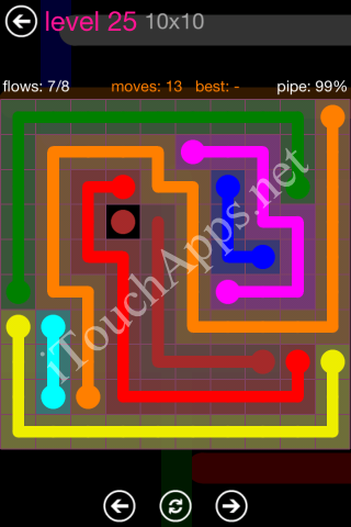 Flow Pink Pack 10 x 10 Level 25 Solution