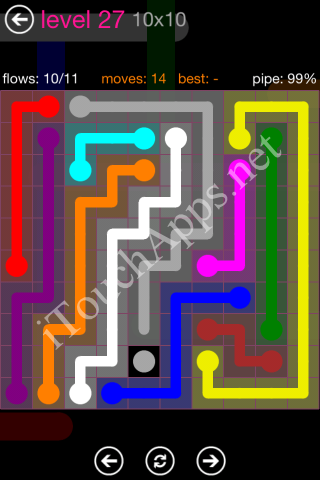 Flow Pink Pack 10 x 10 Level 27 Solution