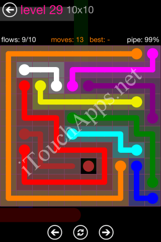 Flow Pink Pack 10 x 10 Level 29 Solution