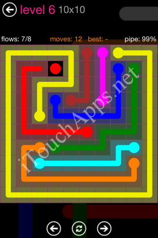 Flow Pink Pack 10 x 10 Level 6 Solution