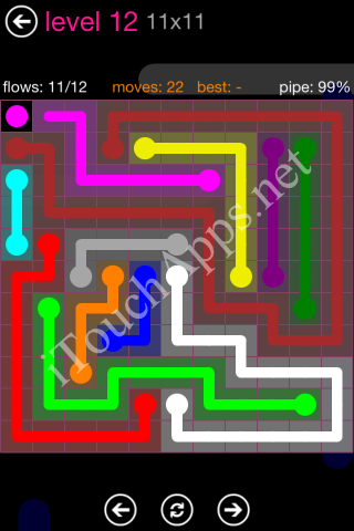 Flow Pink Pack 11 x 11 Level 12 Solution