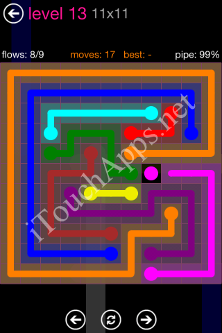 Flow Pink Pack 11 x 11 Level 13 Solution