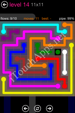 Flow Pink Pack 11 x 11 Level 14 Solution