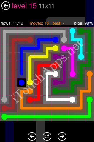 Flow Pink Pack 11 x 11 Level 15 Solution