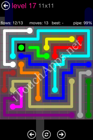 Flow Pink Pack 11 x 11 Level 17 Solution