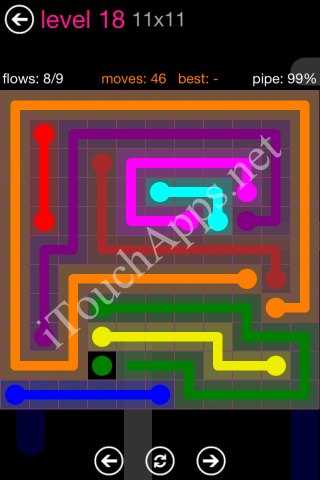 Flow Pink Pack 11 x 11 Level 18 Solution