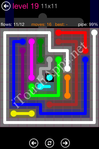 Flow Pink Pack 11 x 11 Level 19 Solution