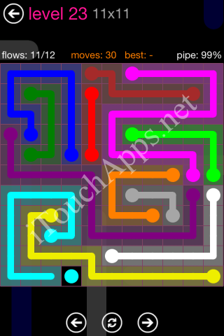 Flow Pink Pack 11 x 11 Level 23 Solution