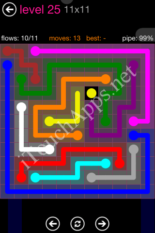 Flow Pink Pack 11 x 11 Level 25 Solution