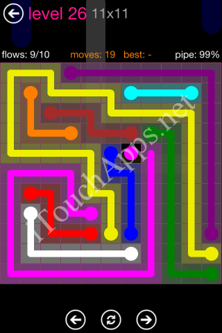 Flow Pink Pack 11 x 11 Level 26 Solution