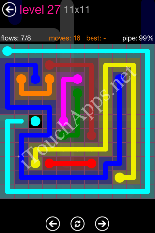 Flow Pink Pack 11 x 11 Level 27 Solution