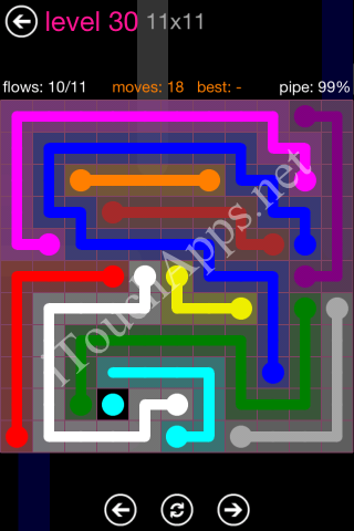 Flow Pink Pack 11 x 11 Level 30 Solution