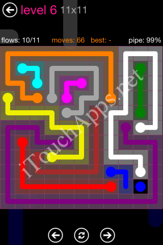 Flow Pink Pack 11 x 11 Level 6 Solution