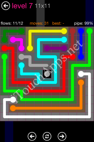 Flow Pink Pack 11 x 11 Level 7 Solution
