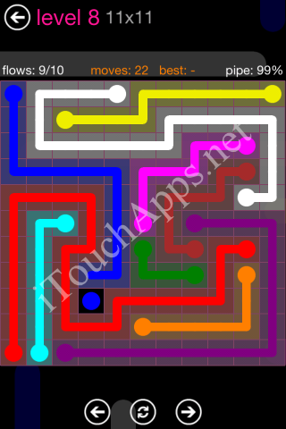 Flow Pink Pack 11 x 11 Level 8 Solution