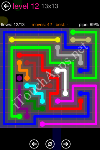 Flow Pink Pack 13 x 13 Level 12 Solution
