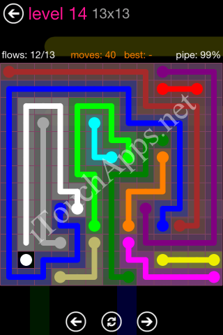 Flow Pink Pack 13 x 13 Level 14 Solution