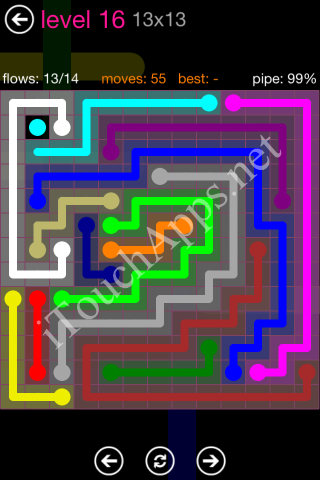 Flow Pink Pack 13 x 13 Level 16 Solution