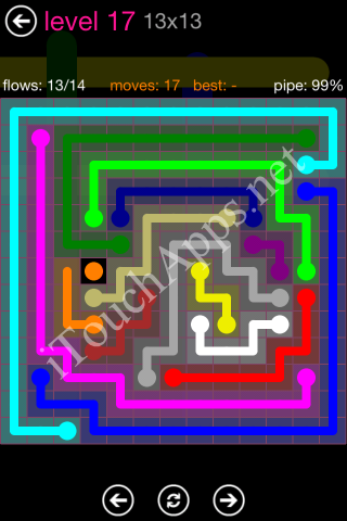 Flow Pink Pack 13 x 13 Level 17 Solution