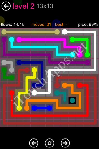 Flow Pink Pack 13 x 13 Level 2 Solution