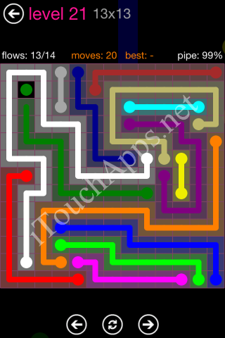 Flow Pink Pack 13 x 13 Level 21 Solution