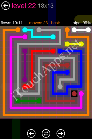 Flow Pink Pack 13 x 13 Level 22 Solution