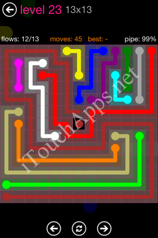 Flow Pink Pack 13 x 13 Level 23 Solution