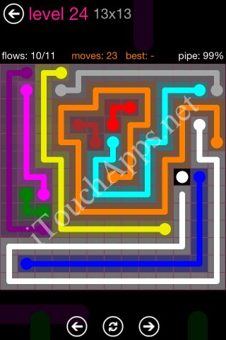 Flow Pink Pack 13 x 13 Level 24 Solution