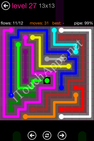 Flow Pink Pack 13 x 13 Level 27 Solution