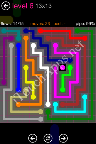 Flow Pink Pack 13 x 13 Level 6 Solution