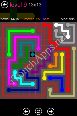 Flow Pink Pack 13 x 13 Level 9 Solution